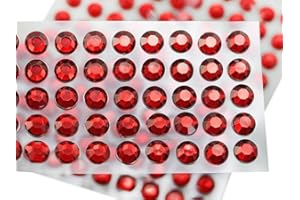 ALLSTARCO 14mm SS60 Red Ruby Self Adhesive Acrylic Rhinestones Plastic Face Gems Stick On Body Jewels for DIY Cards and Invitations Crafts Bling Sticker - 5 Sheets - 250PCS