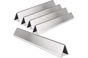 ZEMIBI 7620 7621 17.5" Flavorizer Bar for Weber Genesis 300 Series Grill Parts, Weber Genesis E/EP-310, 320, 330, Genesis S/E-310, 320, 330 with Front Control Knobs, Stainless Steel, 5-Pack