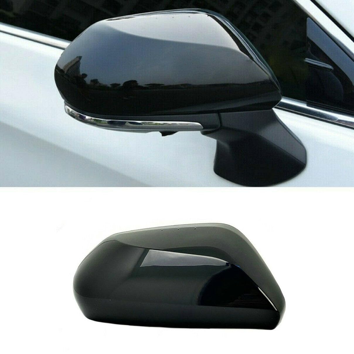 Photo 1 of Car Side Rearview Mirror Cap Cover Trim for Toyota Camry 2018 2019 2020 2021 2022 2023 Replacement (Only FIT with Singal Light Type) (Black, Right Passenger Side)