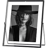 IZIDDO Black Floating Frame(Frame 8x10), Metal Glass Picture Frames,For Picture 8x10,5x7,4x6,3x5 Wall Mount or Tabletop Shelf Photo Frames,Giving For Festival,Wedding, Home or Office Decor,Vertical