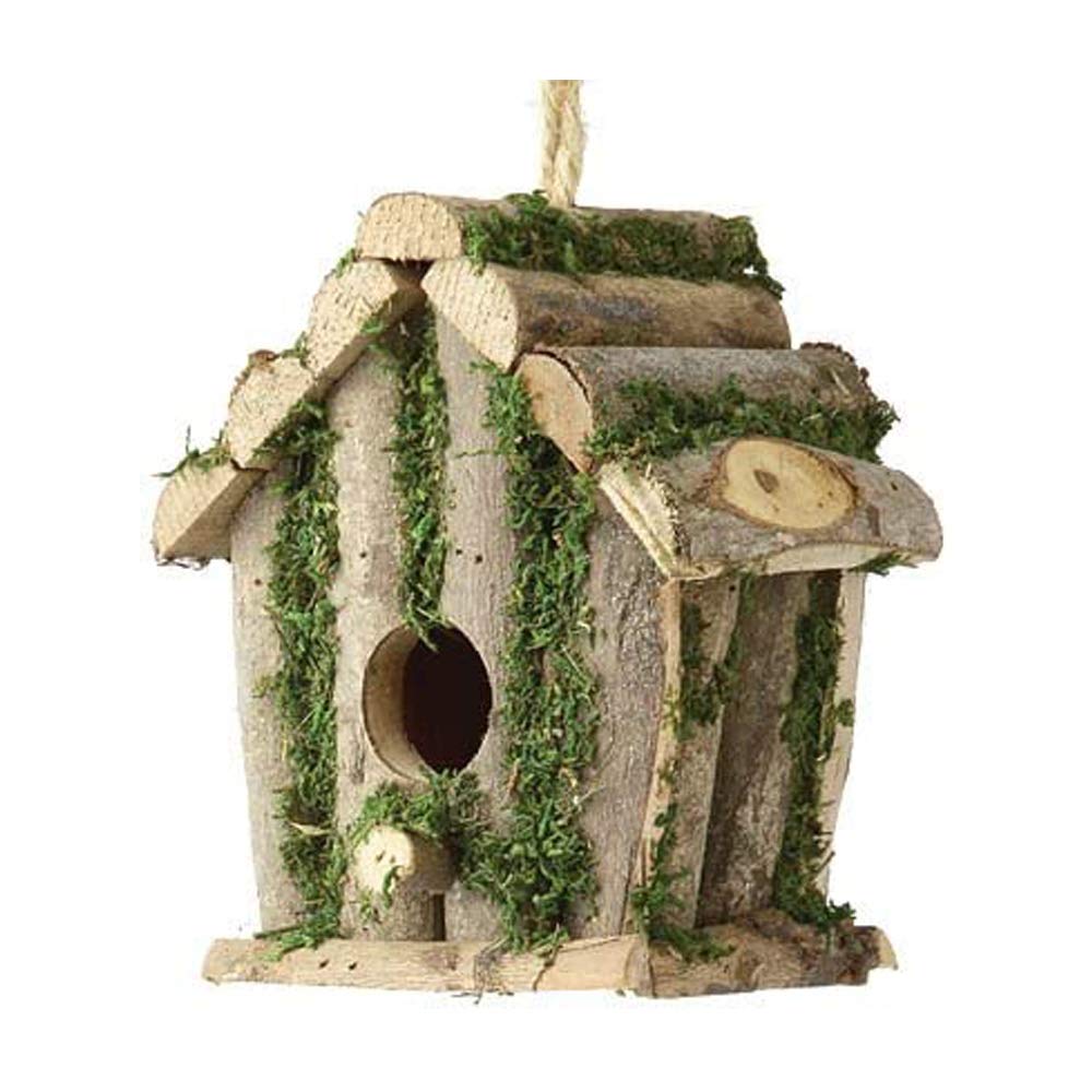 Handmade Square Log Hut - Bird Nesting Box