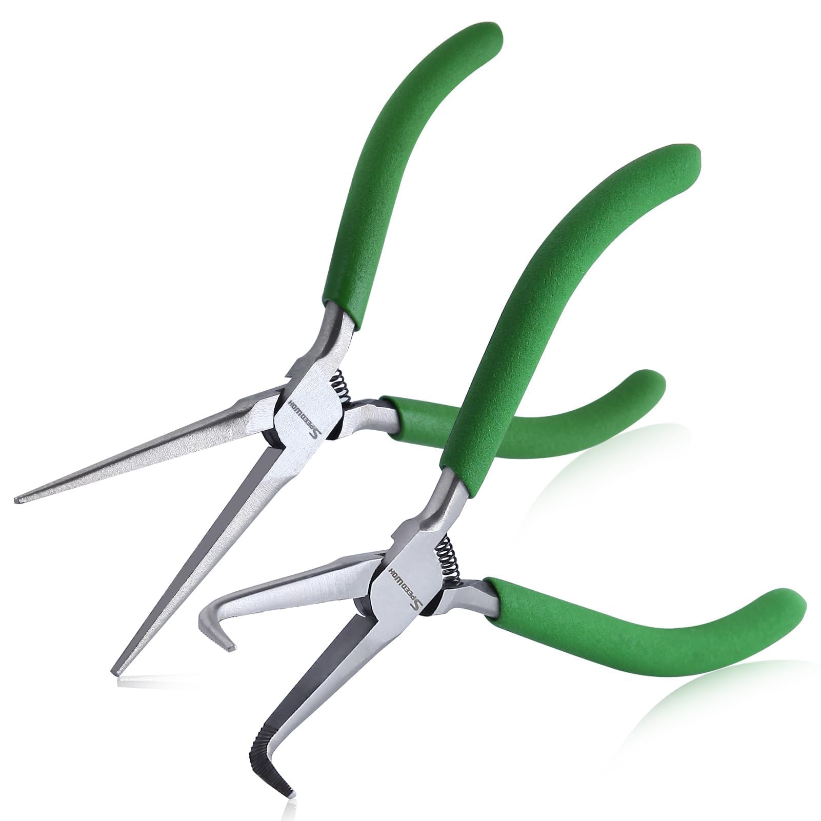 SPEEDWOX 2PCS Mini Bent Needle Nose Pliers With