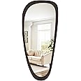 WallBeyond Asymmetrical Mirror, Irregular Wall Mirror, Wall Mirrors Decorative for Bedroom Living Room Entryway Hall, Wood Mirror for mid Century Modern Decor 48" H x 22" W, Black