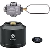 CAMPINGMOON Refillable Gas Canister Empty Pocket Tank for Gas Lantern Backpacking Camping 15g w/ Gas Transfer Adapter Z15 Black BKTC-15/Z15