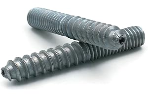 ALBANYCOUNTYFASTENERS Zinc Plated Steel Hanger Bolts 1/4"-20 Machine Thread with Lag Screw Threading 1/4"-20 x 2-1/4" Qty 100