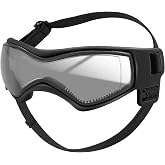 QUMY Dog Goggles Small Medium Breed Dog Sunglasses UV Protection Doggles | Wind Dust Fog Snow Puppy Glasses, Adjustable Doggy Eye Goggles for Outdoor Motorcycle Car Driving Riding Ski Swimming, Black