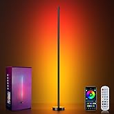 OIYN Smart RGBICW LED Corner Floor Lamp - 16 Million DIY Colors, 68+ Scenes, Music Sync, App &amp; Remote Control, Color-Changing Ambient Lighting for Living Rooms, Bedrooms, and Gaming Rooms