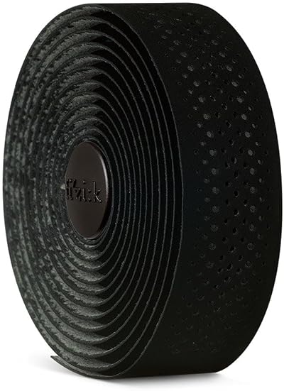 Fizik Tempo Bar Tape Microtex Bondcush Soft Black 3mm 2 End Plugs