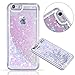 iPhone 6/6s/7/8 Case, Maxdara [Screen Protector] Black Glitter Liquid Sparkle Protective Bumper Case Floating Bling Pretty Quicksand for Girls Children [Pass MSDS&SGS Safety Test] (Rosegold)
