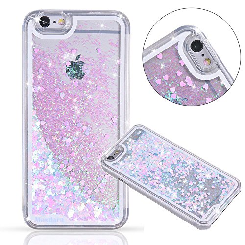 iPhone 6/6s Case, Maxdara iPhone 6/6s Hard Case Flowing Liquid Floating Luxury Bling Glitter Sparkle Case Cover Fashion Creative Design for Girls Children Fit for iPhone 6/6s 4.7 inch (Pink&Blue)