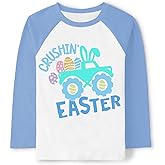Easter Bunny Shirt for Toddler Boys Girls Eggs Hunts Tractor T-Shirts Kids Dinosaur Tees for 2-7T