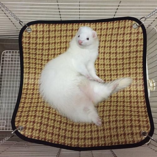 Margelo Ferret Hammock Bed Rattan Hammock Bed Soft Cool and Comfortable Pet Mat Pad Hammock Use with Cage for Kitten, Cat, or Small Animals