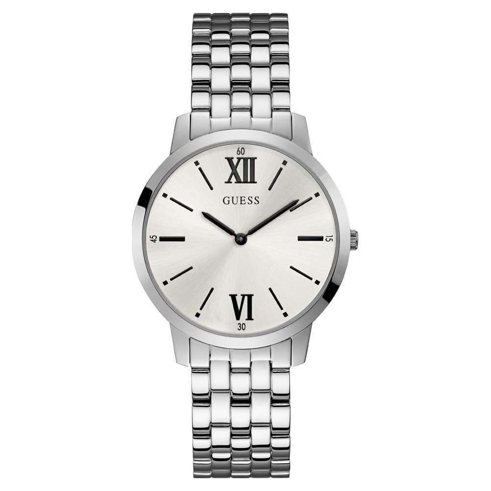 Guess Broker Gents Dress Analogue Silver Round W1072G1