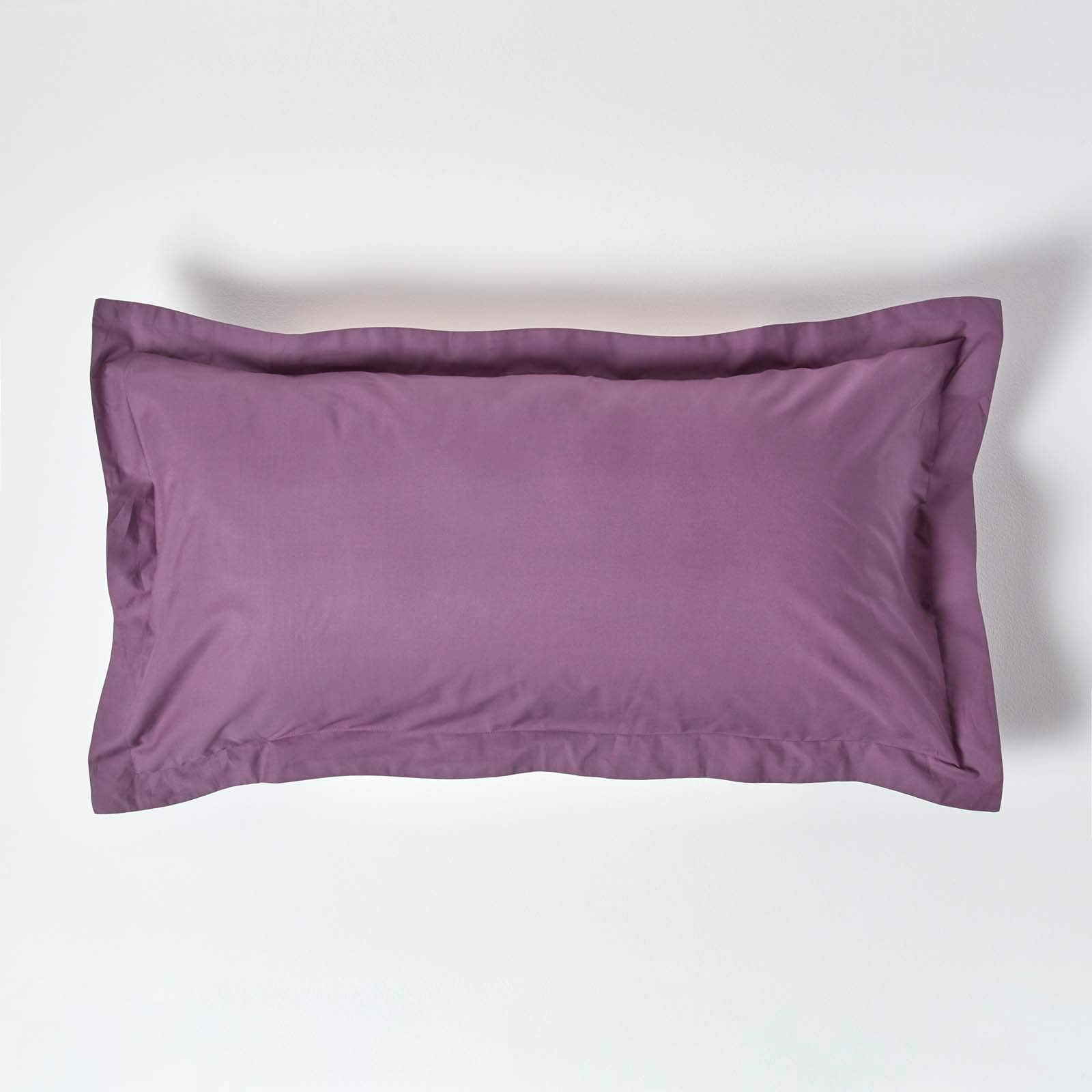 HOMESCAPES Purple Grape Pure Egyptian Cotton King Size Oxford Pillowcase 200 TC 400 Thread Count Percale Equivalent Pillow Case
