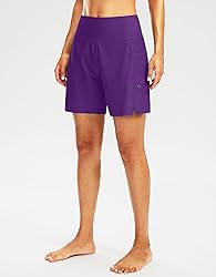 Women's 7" Long Swim Board Shorts High Waisted