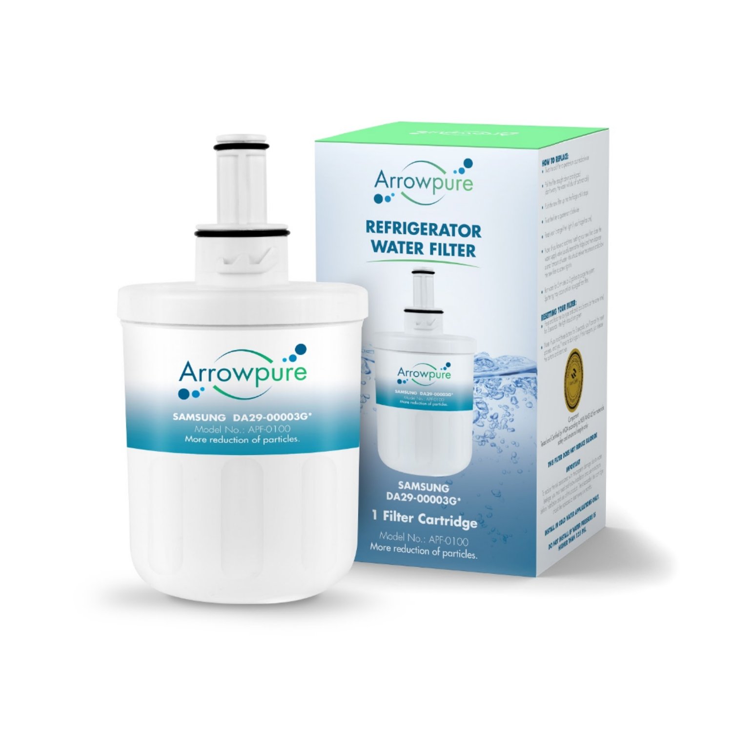 Arrowpure DA2900003G Refrigerator Water Filter Replacement Cartridge