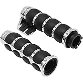 EATAKWARD 1 Inch Motorcycle Handlebar Grips 25MM Universal Non-Slip Handlebar Throttle Grips w or Throttle Assist Black Chrome Replacement for Harley Davidson Replacement for Suzuki Kawasiki
