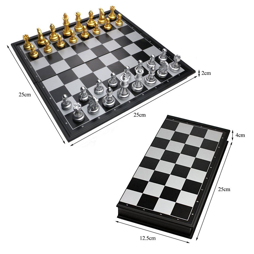 Schachspiel Magnetisch Einklappbar Schachbrett Pädagogische Speil für ab 6 Kinder 25x25cm