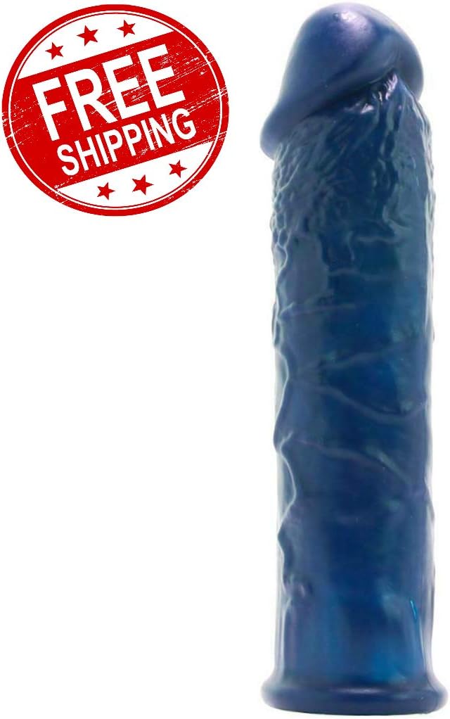 1" Real Silicone Extension Sleeve Male Girth Enlarger Blue Amazing370