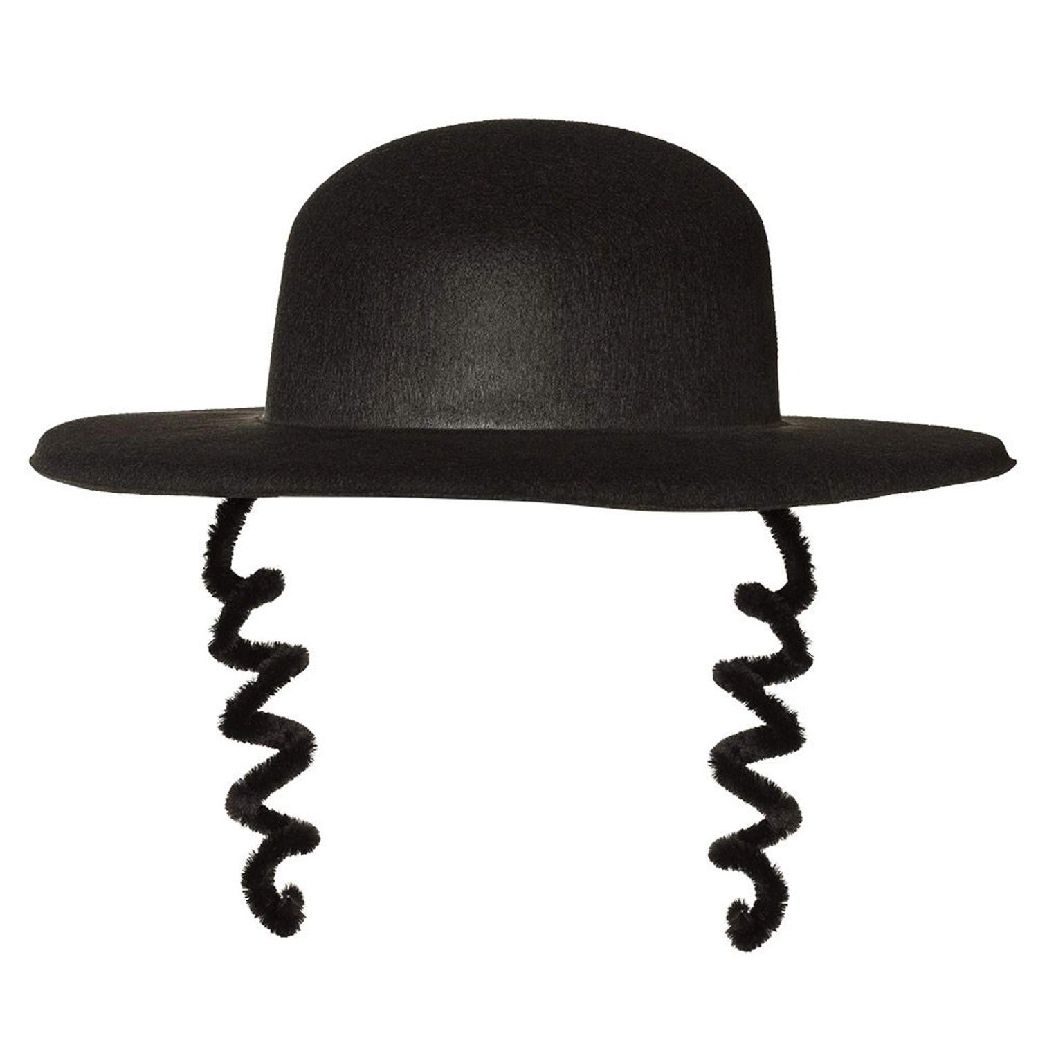 Boland - Adult Hat with Temple Curls, Headpiece, Pastor, Religion, Accessories, Costume, Carnival, Theme Party