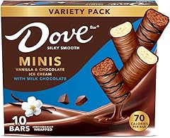 DOVE Vanilla & Chocolate Ice Cream Mini Milk Chocolate Individually Wrapped Ice Cream Bars Assortment, 10 Pack, 0.75 oz Bars