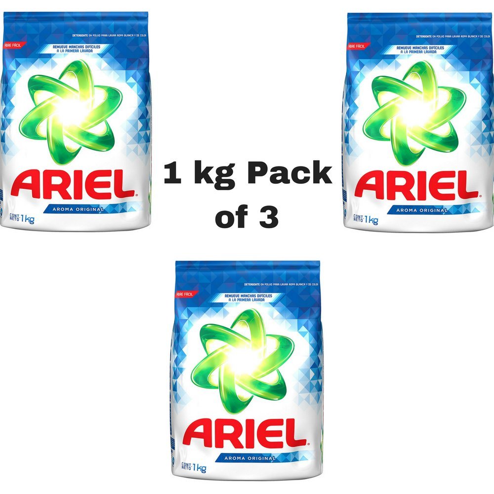 Ariel Laundry Detergent, 1 kg, Pack of 3 Health & Personal Care