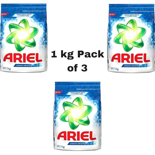 Ariel Laundry Detergent, 1 kg, Pack of 3 Health & Personal