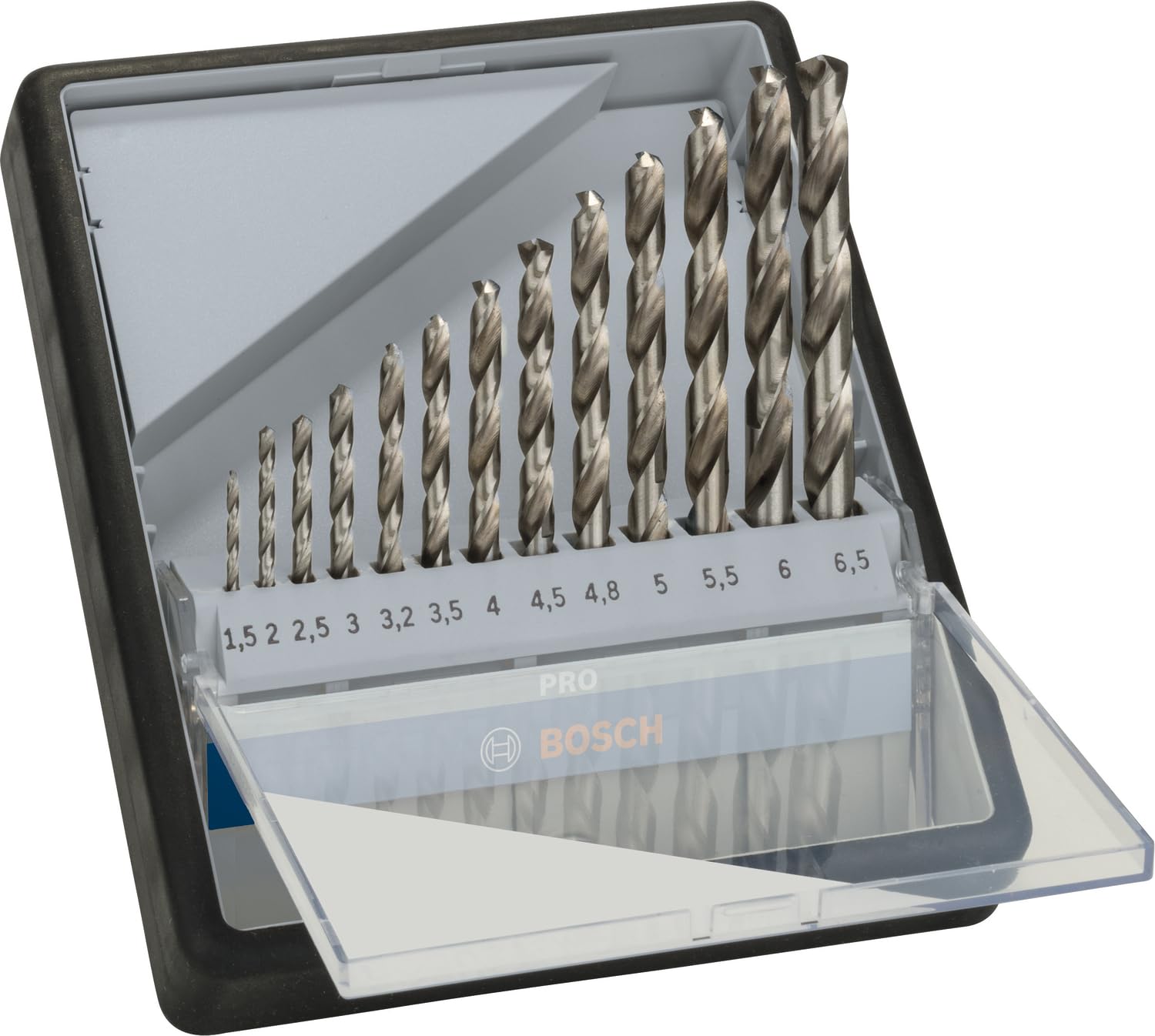 Bosch Professional 13 pcs. HSS-G Metal Drill Bit Set (for metal, Ø 1,5-6,5 mm, Robust Line, Accessory Drill Driver) — image 1