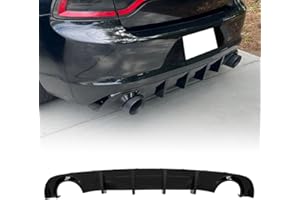 MODILOVER Rear Bumper Diffuser Lip, Compatible with 2015-2023 Dodge Charger Base & SXT, PP Gloss Black Rear Lower Lip Valance Splitter