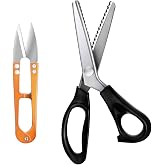 HAALII Shears Comfort Grips Crafts Zig Zag Cut Sewing Scissors, Professional Handheld Dressmaking, Pinking Shears, Zig Zag Craft Scissors Decorative Edge, Pinking Shears for Fabric Cutting