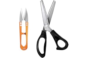 HAALII Shears Comfort Grips Crafts Zig Zag Cut Sewing Scissors, Professional Handheld Dressmaking, Pinking Shears, Zig Zag Craft Scissors Decorative Edge, Pinking Shears for Fabric Cutting