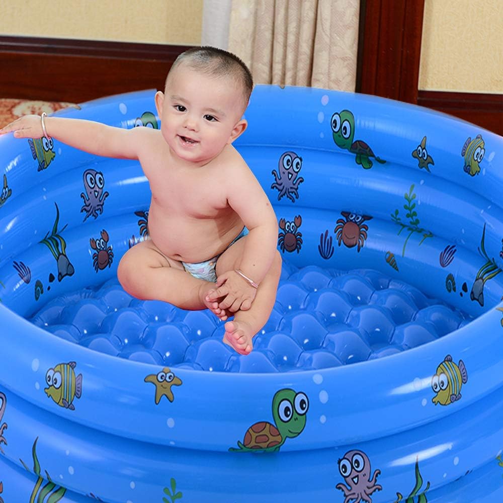 VIVI MAO Garden Round Inflatable Baby Swimming Pool, Portable Inflatable Child/Children Little Pump Pool,Kiddie Paddling Pool Indoor&Outdoor Toddler Water Game Play Center for Kids/Girl/Boy: Toys & Games
