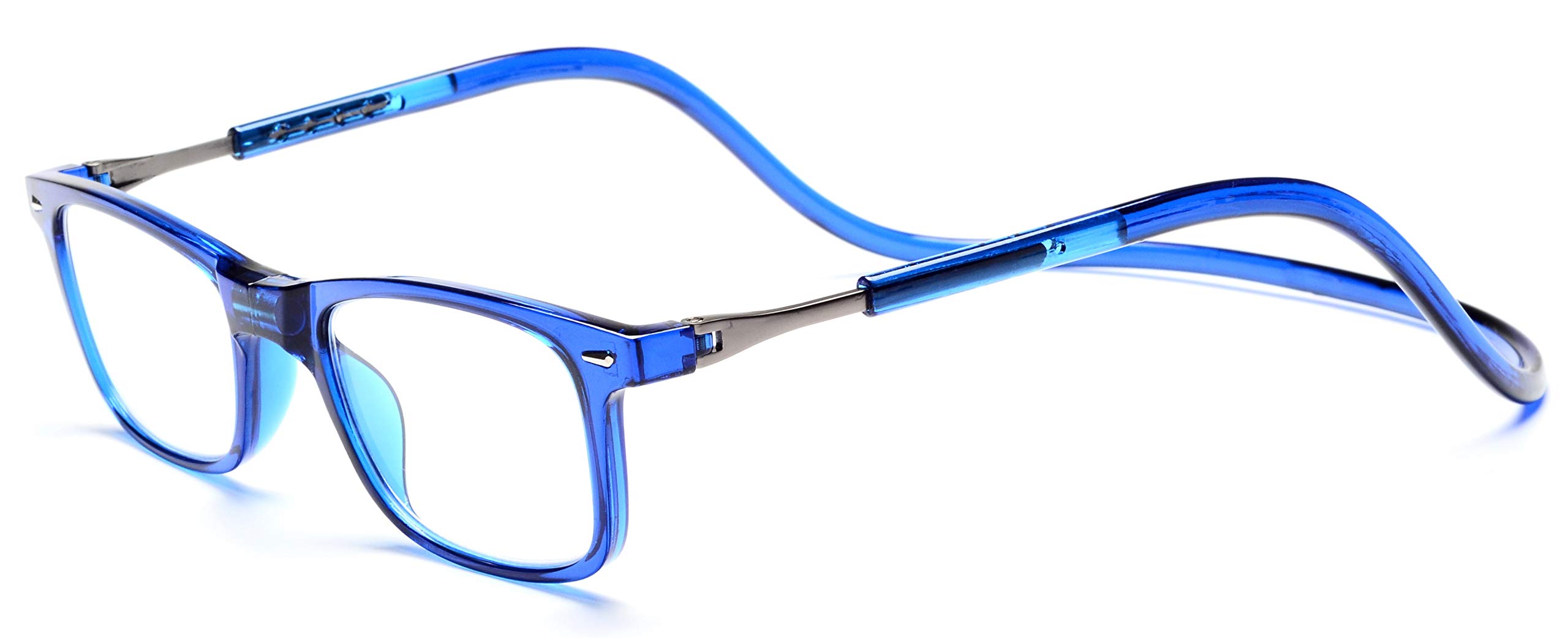 Photo 1 of PESMUKO Magnetic Reading Glasses Adjustable Front Connect for Men or Women Blue G2 +1.50