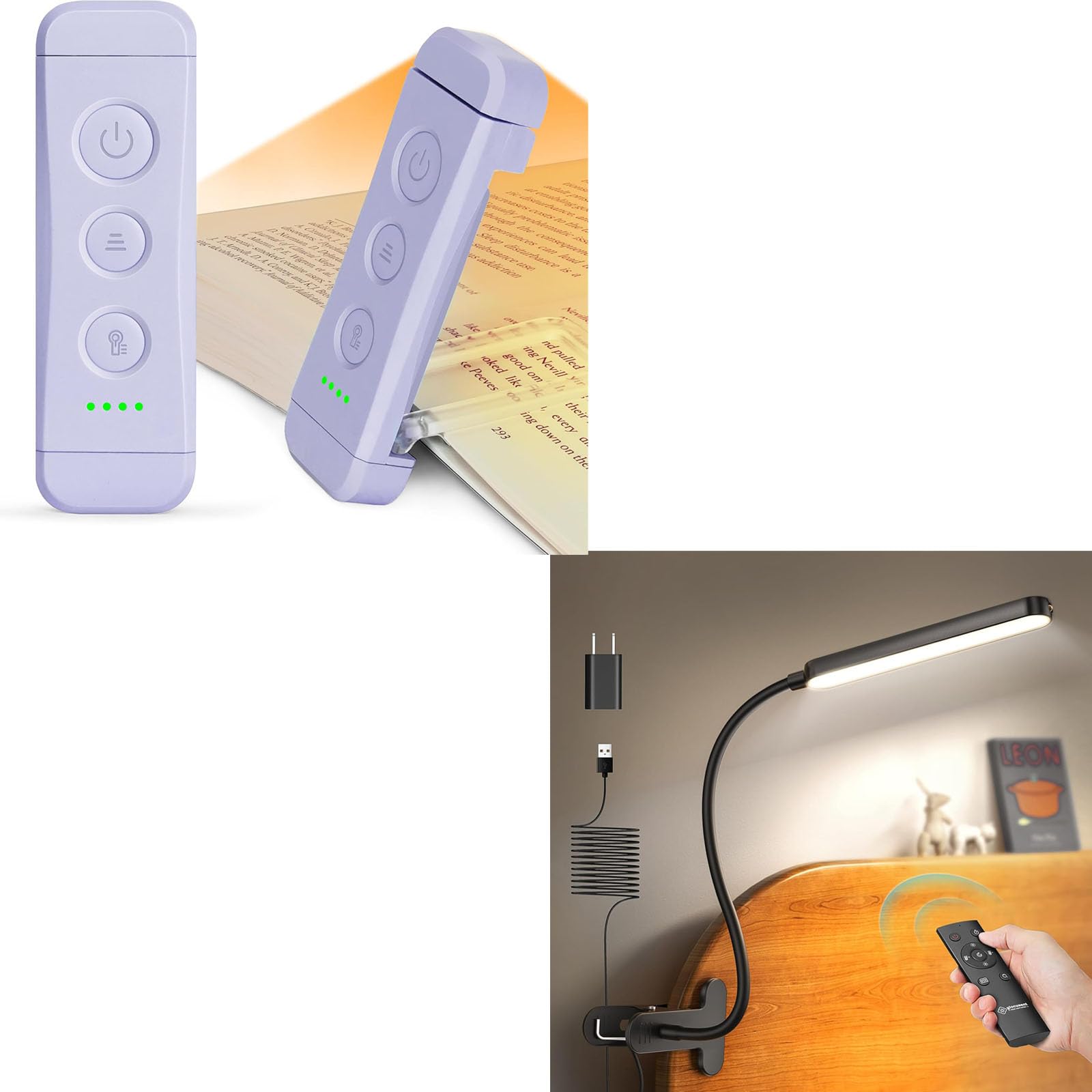 Glocusent USB Rechargeable Book Light for Reading in Bed, Clip On Light, Compact & Long Lasting, Perfect for Book Lovers