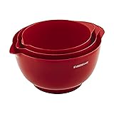 Farberware Classic Plastic Mixing Bowls, Red Set of