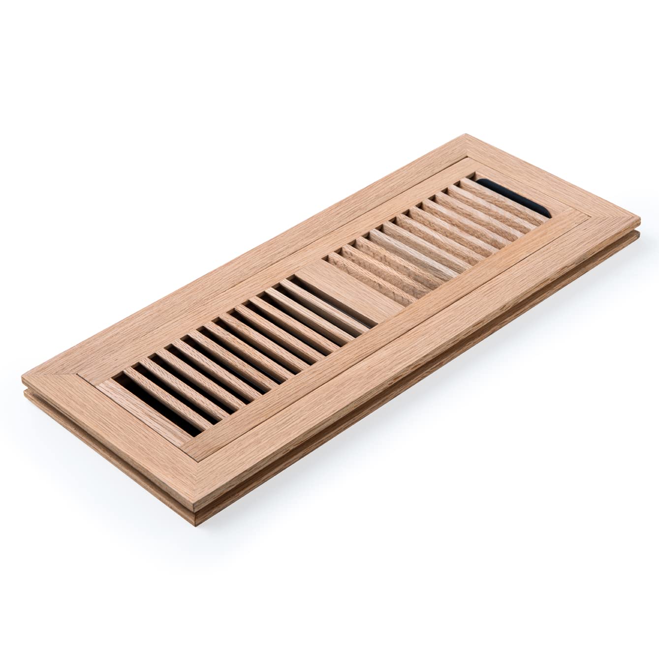 Photo 1 of Homewell Red Oak Wood Floor Register, Flush Mount Vent with Damper, 4X14 Inch, Unfinished