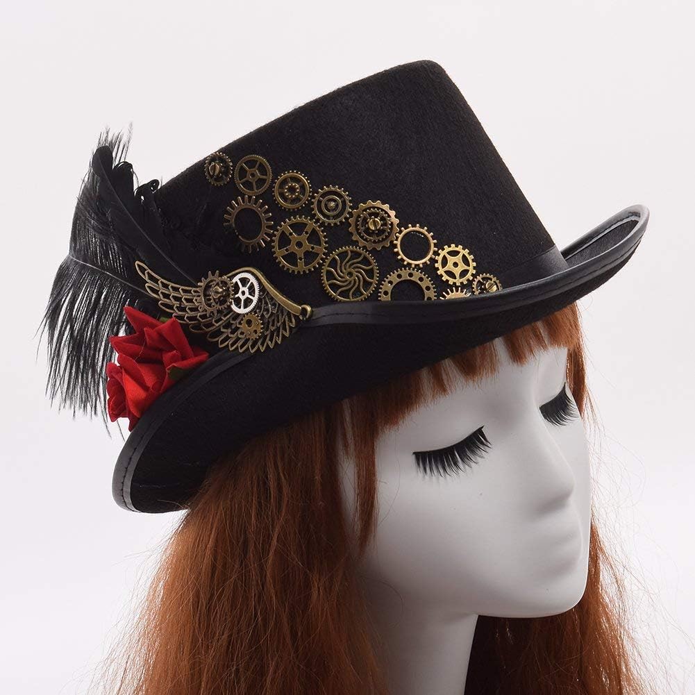 GRACEART Unisex Steampunk Top Hats with Goggles for Men Women (Various styles): Toys & Games