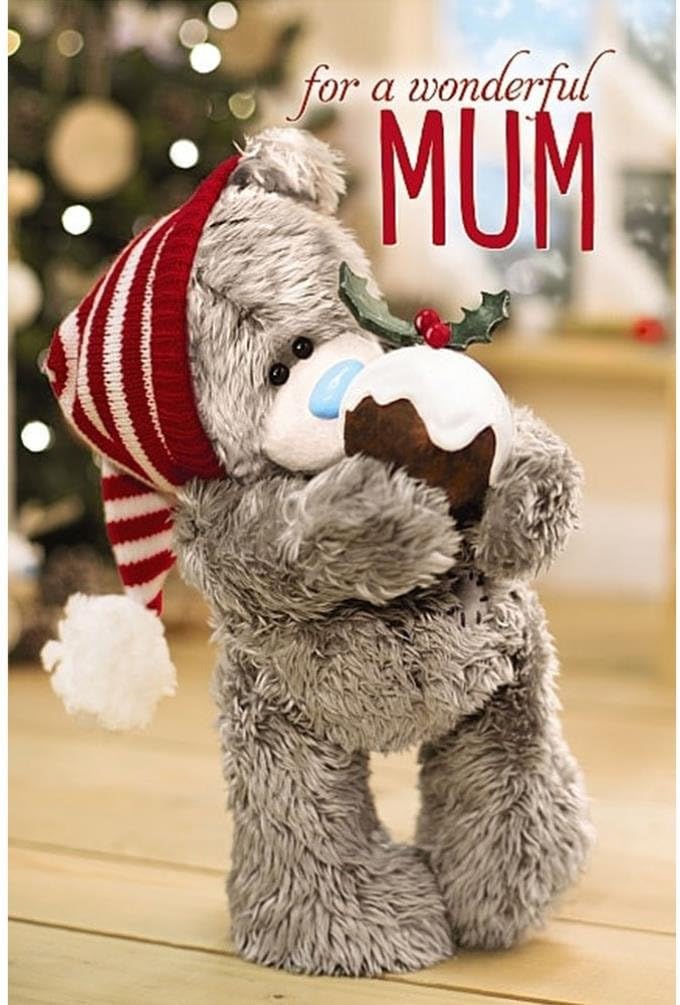 Me To You Tatty Teddy 3D Holographic Christmas Card - Mum