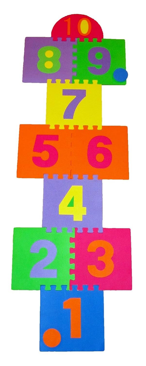 10 Large Number Tiles Hopscotch Playmat Foam Interlocking Puzzle Floor