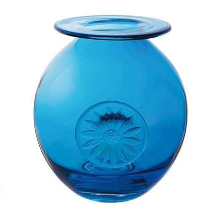 Dartington Crystal Flower Globe Vase Turquoise Daisy Amazon Co