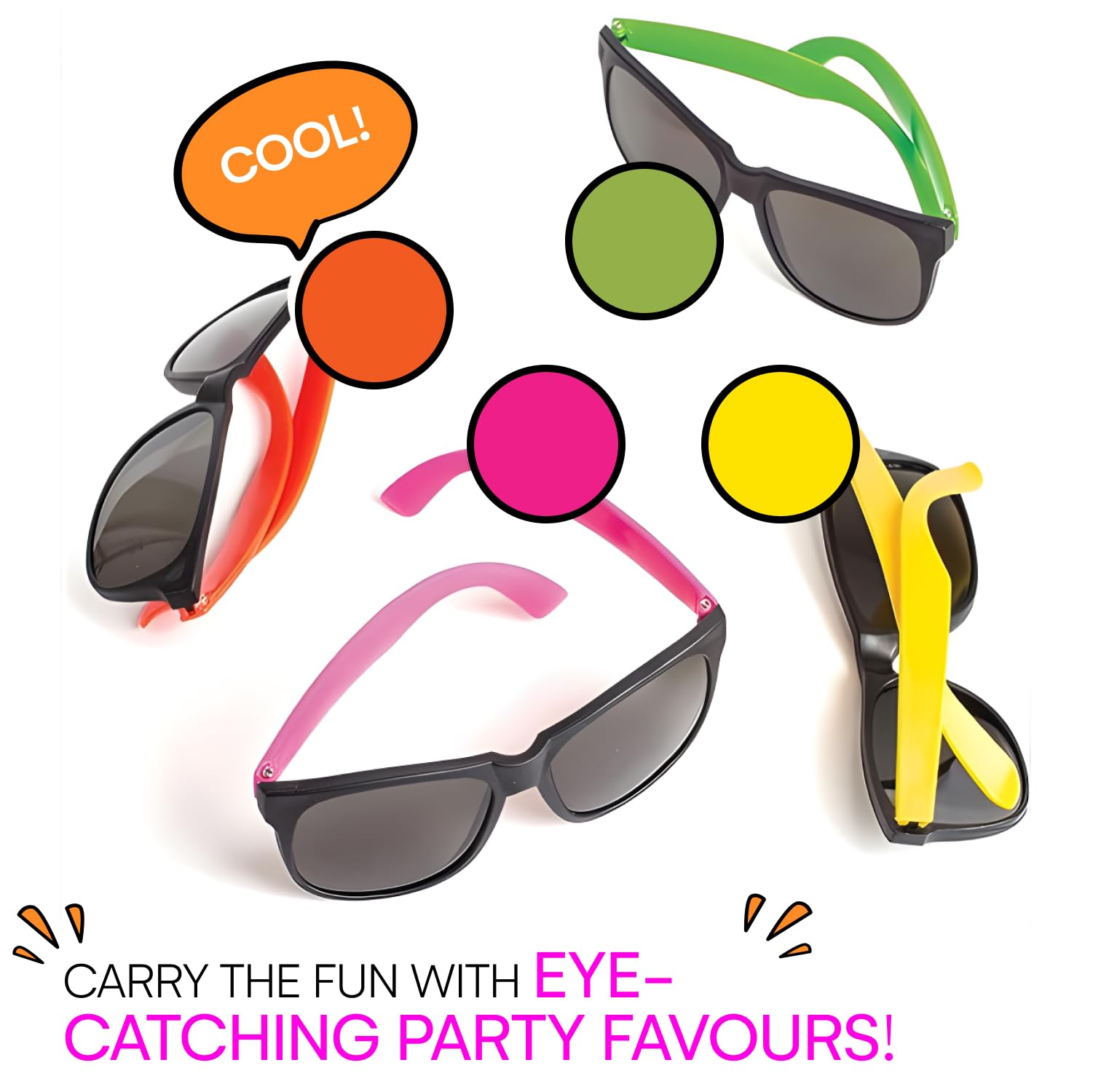 Neon Sunglasses Kids Funky Sunglasses Budgie Sunglasses Neon Pink