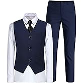 Boys Suit for Kids Toddler Boy 4-Piece Wedding Tuxedo Suits Vest and Pants Set