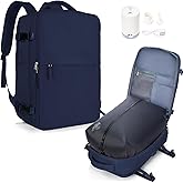 UPPACK Vacuum Backpack Travel with Pump for Women Men Large Carry on Backpack Luggage Flight Approved Personal item Travel Bag with Vacuum System Navy Blue