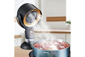 Anricom Portable Range Hood with 2 Speed Exhaust Fan,Removable and washable Filter, Large Oil Collection Cup,Wireless Desktop Kitchen Range Hood for Indoor BBQ,Hot Pot Camping Trips Home (Gold)