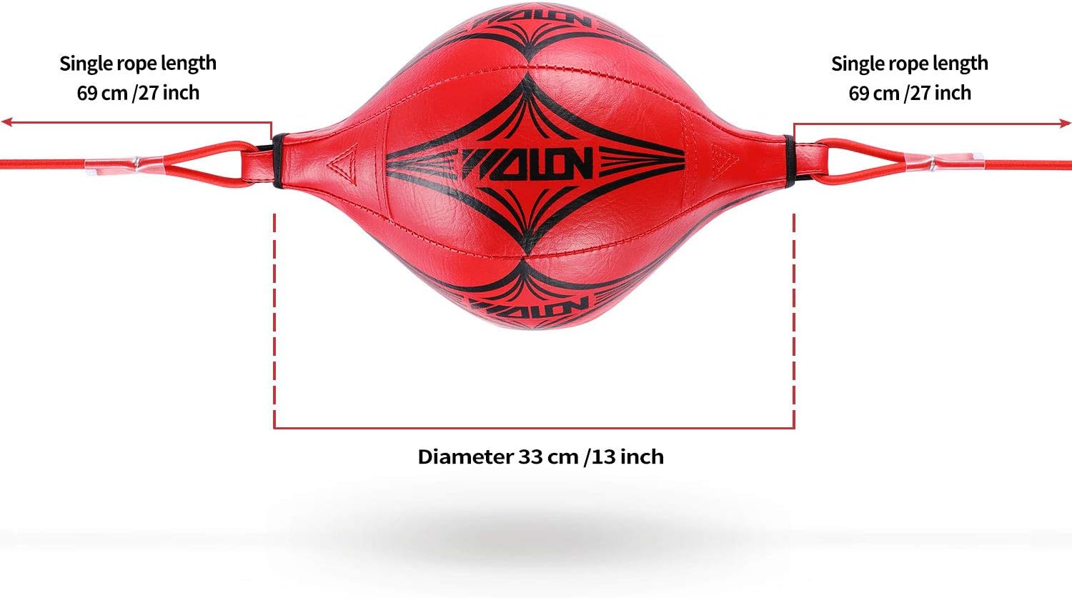 KUYOU Double End Ball with Pump Boxing Ball Speed Training Ball Leather Speed Bag Punching Dodge MMA with Ring Locking for Training Gym Exercise Agility (Red) : Sports & Outdoors