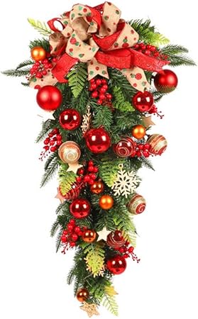 Albero Di Natale Capovolto.Powerbh Home Party Decorazioni Natalizie In Rattan Capovolto Albero Di Natale Creativo Rattan Lino Decorazione Per Palline Colorate Amazon It Casa E Cucina