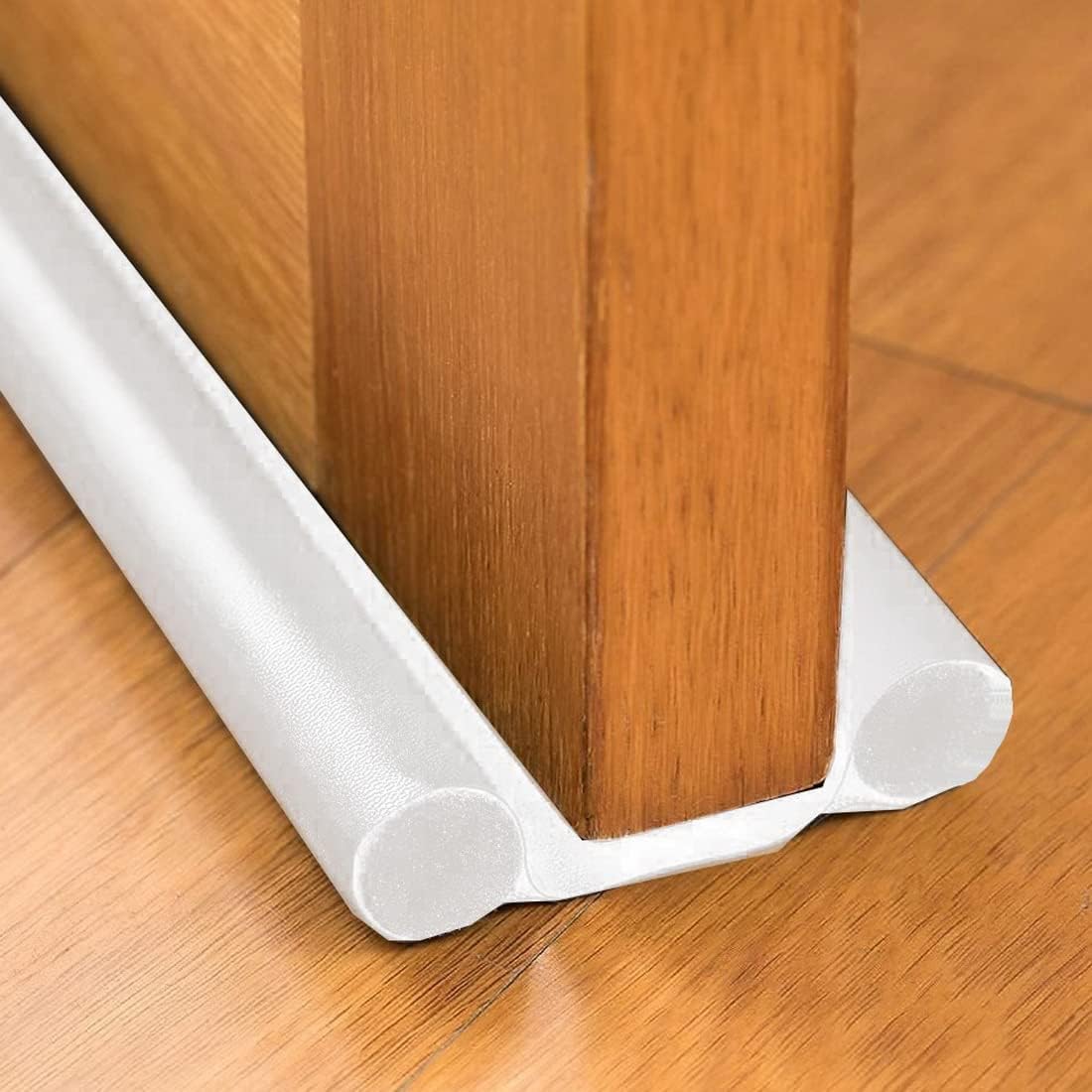 Draft Stoppers - Kepfire Twin Door Draft Blocker Guard 37 Inch Home Soundproofing Dust Proof Seal Strip Adjustable Door Window Insulation Draft Stopper - White