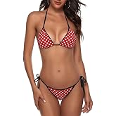JINJINKIANG Women's Bikini Set Two Piece Halter Triangle Tie Side Swimsuit | Sexy Quick Drying Bikini Features Adjustable Ties And Soft Padding For A Custom Fit