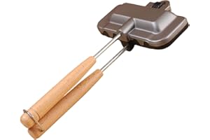 Sandwich Maker Press 12x6in Aluminium Alloy Grilled Cheese Maker with Wood Handle Non-Stick for Toasted Pies, Hot Dog, Omelet