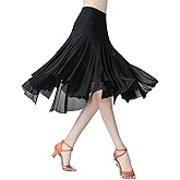 Z&X Women's Ballroom Dancing 360 Degree Long Swing Latin Salsa Rumba Flamenco Dance Skirts for Practice
